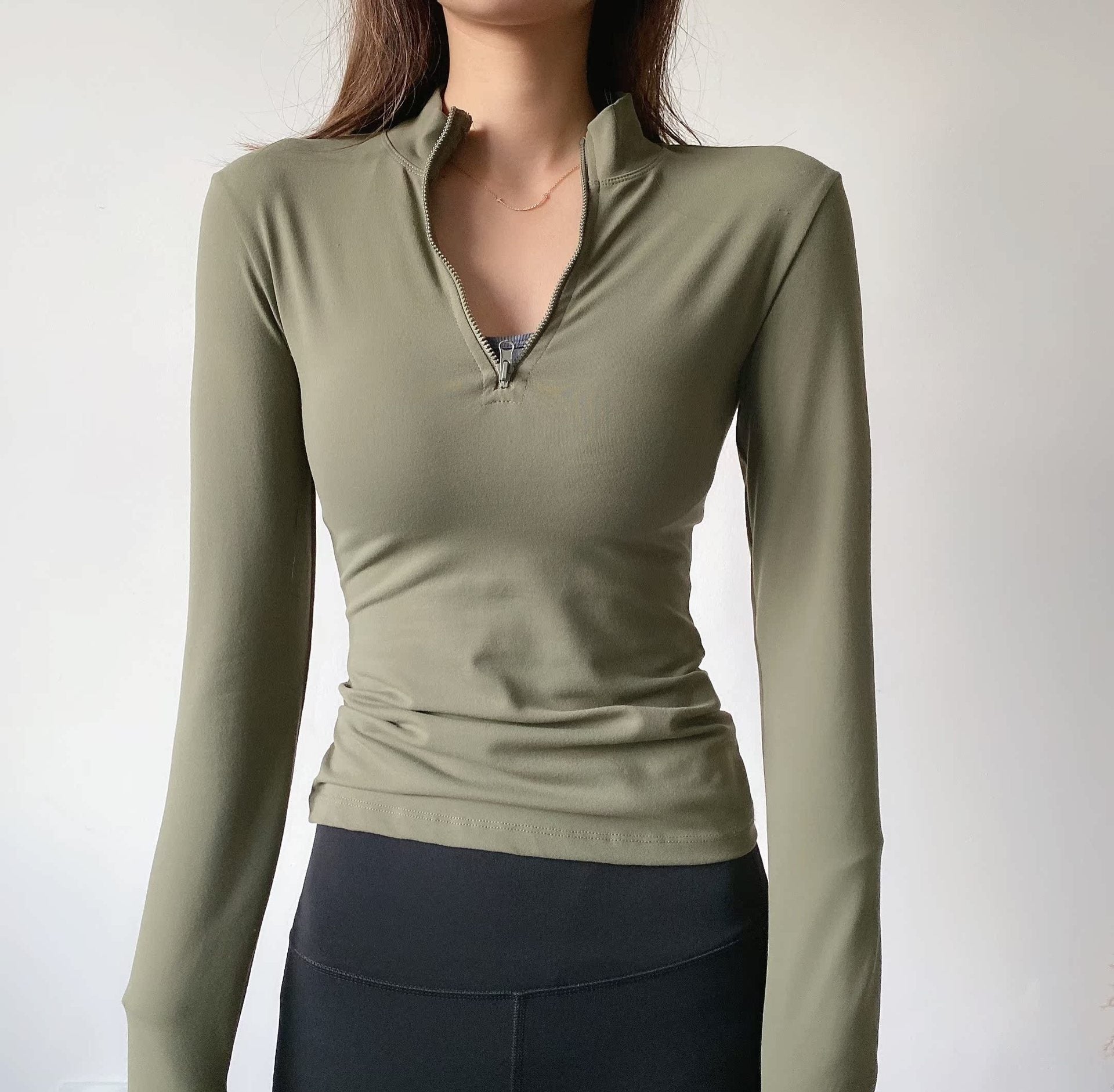 Women's Half-Zip Slim-Fitting Athleisure Jacket