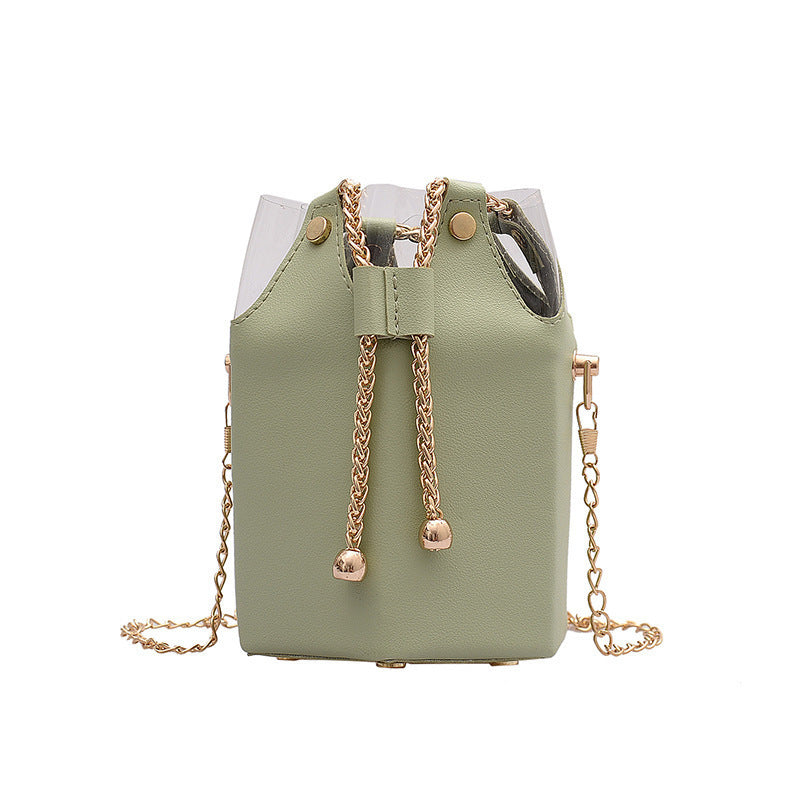 Women's Chained Bucket Bag