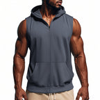 Men's Sports Training Zip-Up Sleeveless Vest