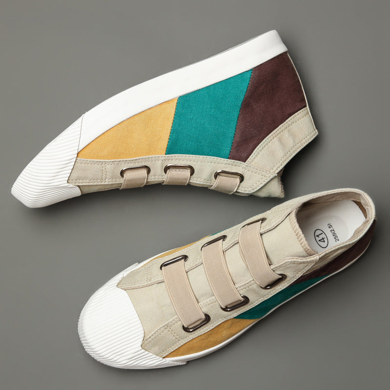 Worn Out Color Blocking Casual Shoes