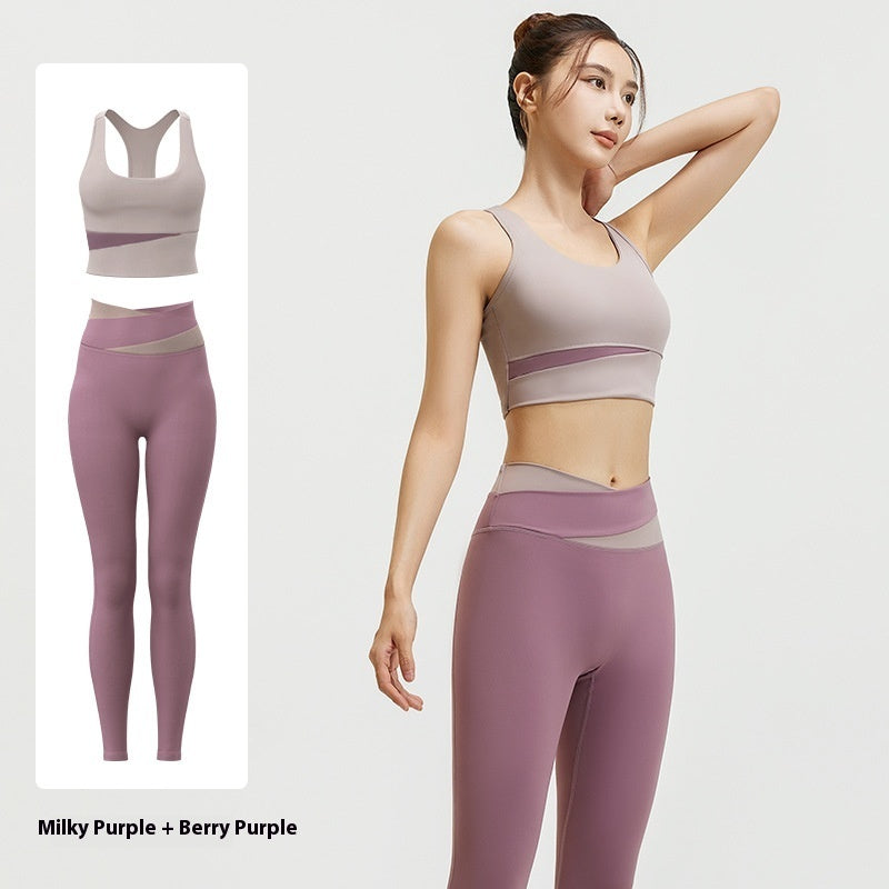 Women's Shockproof Supportive Belly Contracting 2 Piece Yoga Set