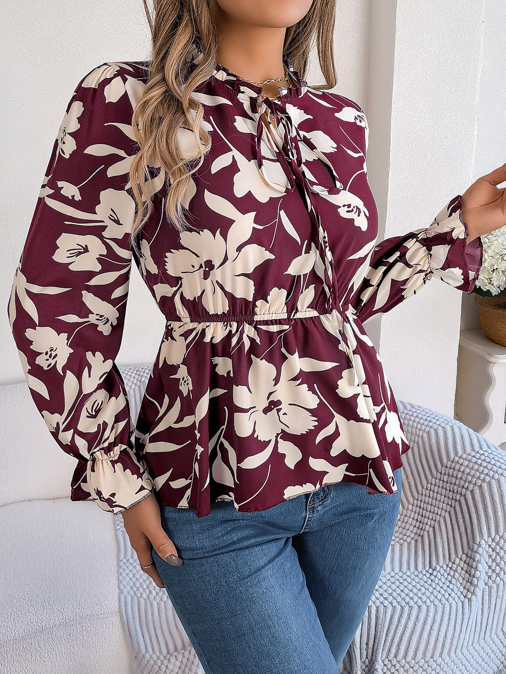 Women's Floral Long Sleeve Top