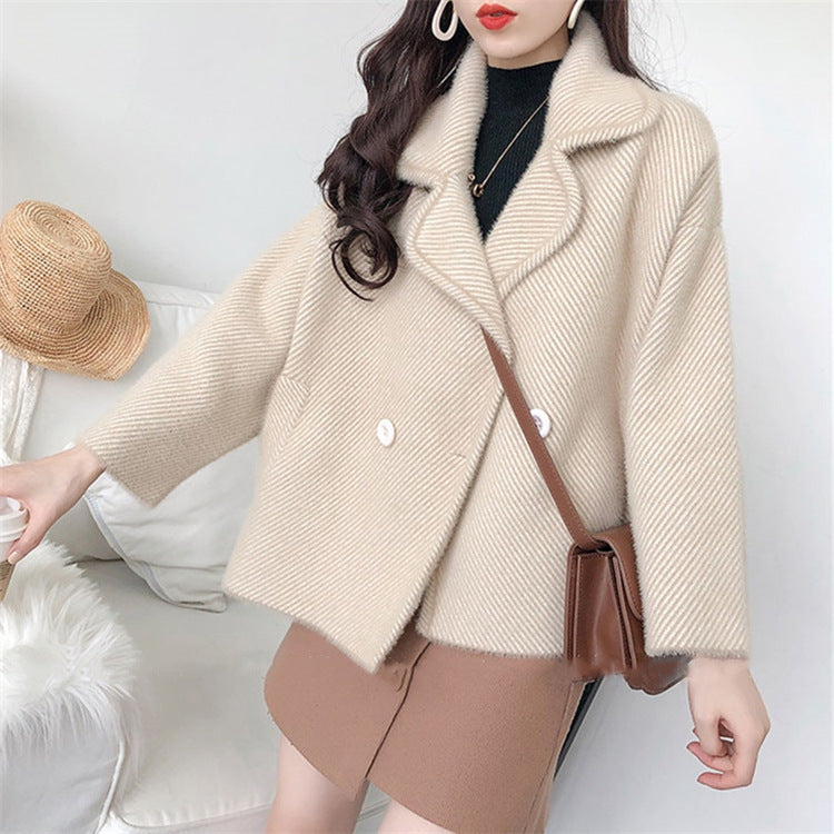 Women's Velvet Knitted Short Coat
