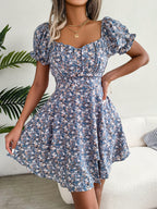 Women's Ruffled Floral Mini Dress