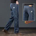 Men's Straight Loose Fleece Padded Jeans
