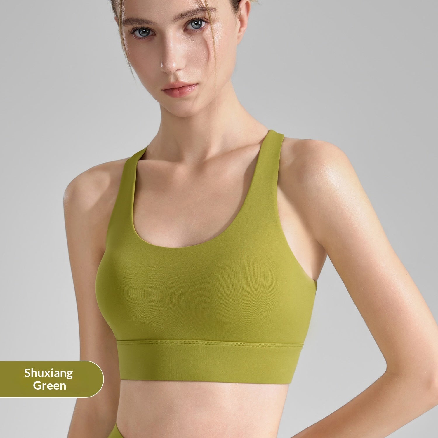 Women's U-neck Tie-up Thickened Yoga Butterfly Fitness Top