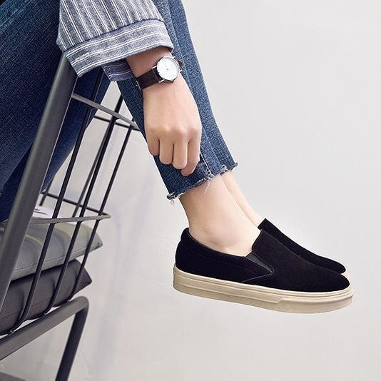 Women's Genuine Leather Non-Slip Retro Loafer Pumps