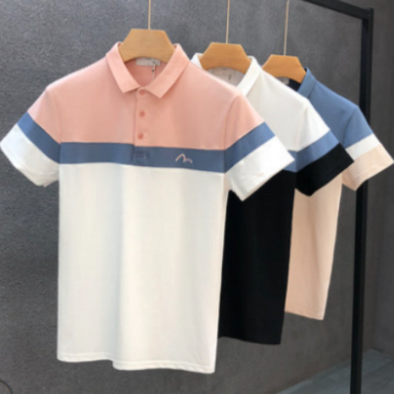 Men's Slim Lapel Contrast Color Polo