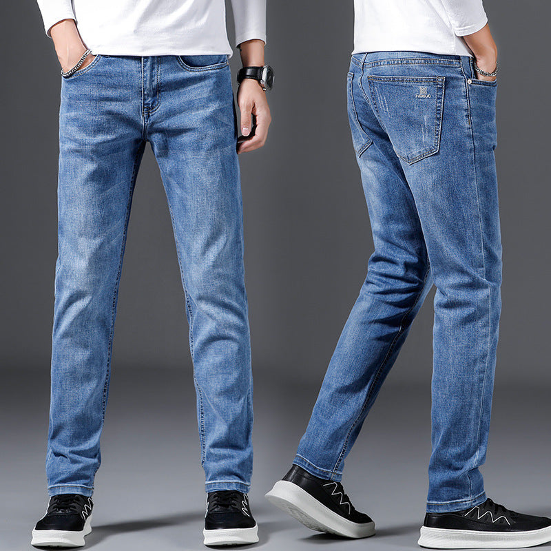 Men's Slim Fit Elastic Straight Jeans