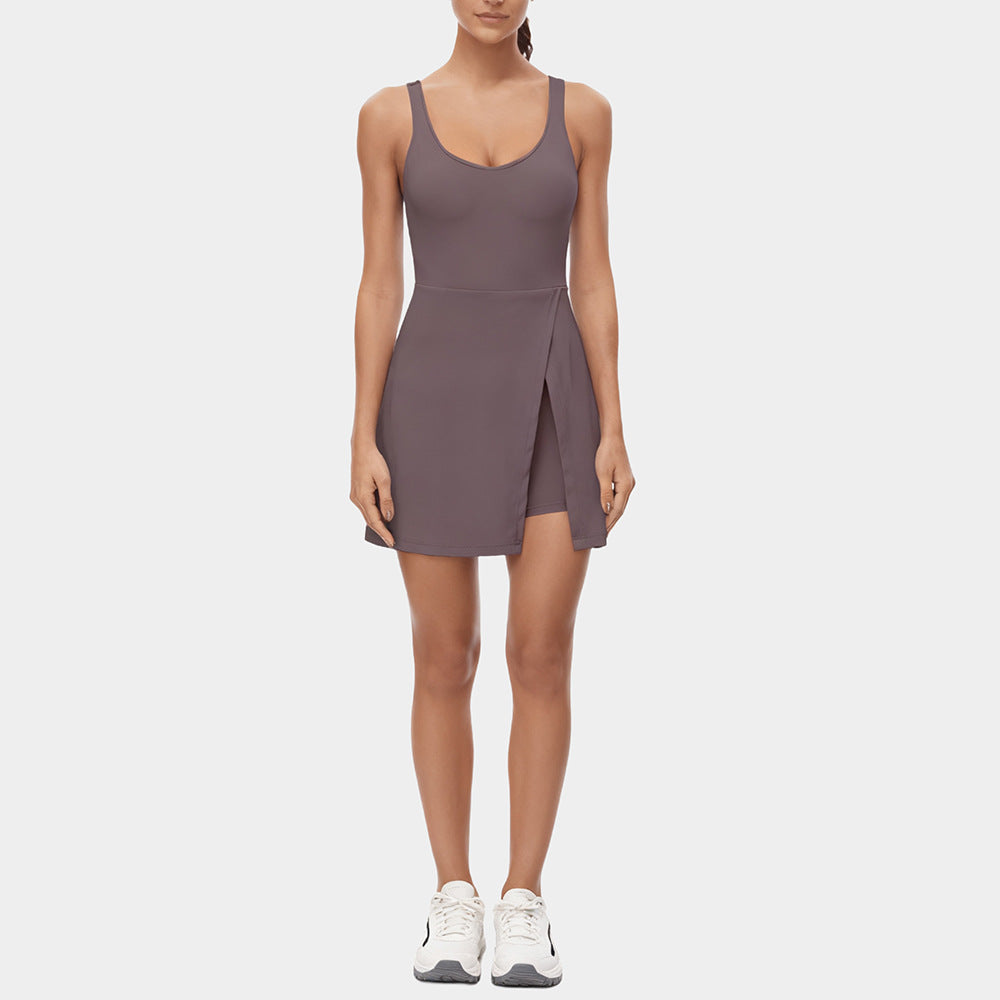 Women's Solid Split Athletic Dress