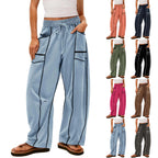 Women's Y2K Black Striped Wide-Leg Pants