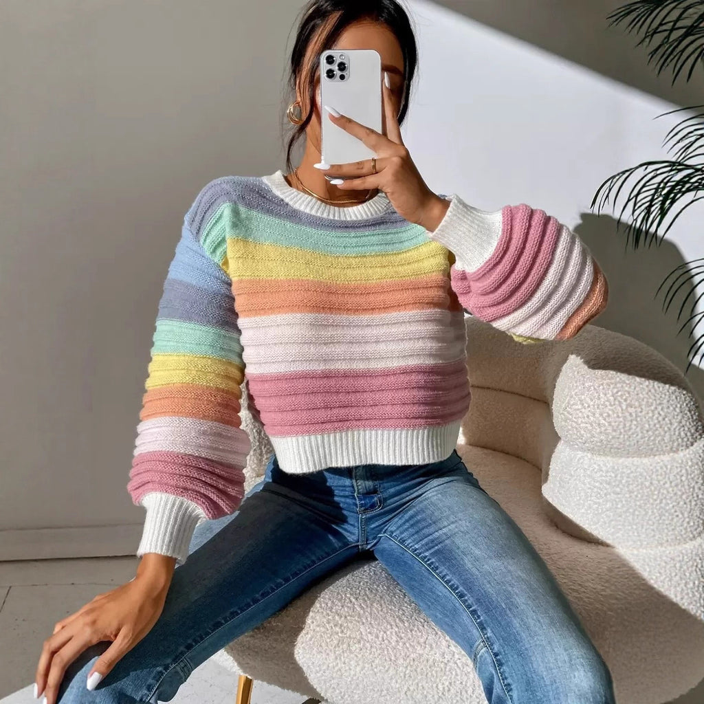 Women's Lantern Sleeved Candy Sweater
