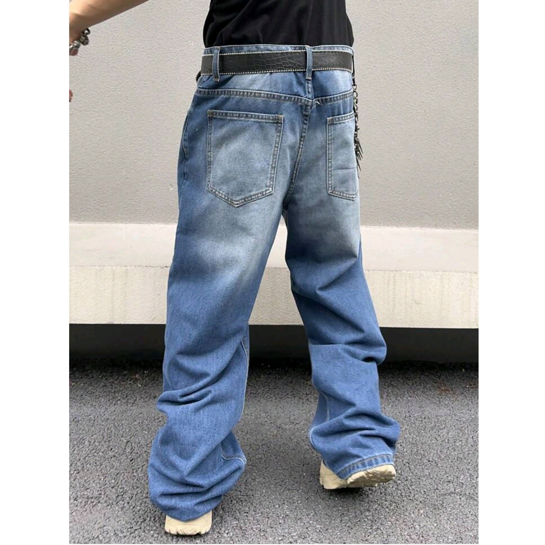 Men's Washed Straight Loose Jeans