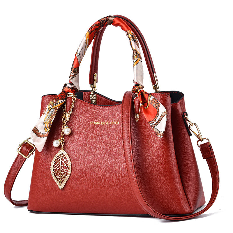 Women's Scarfed Single Shoulder Crossbody Handbag