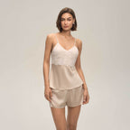 Women's Lace Camisole Shorts And Spaghetti Top Set