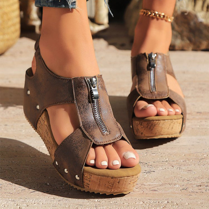 Women's Zipped Sandals