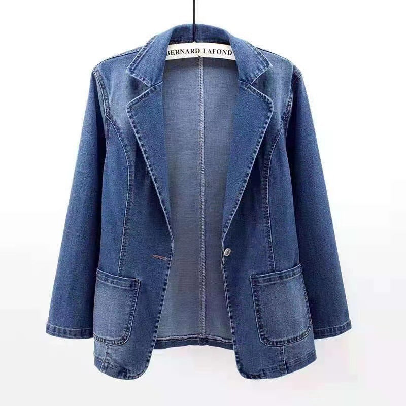 Women's Single Buttoned Denim Coat