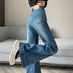 Women's Washed Wide-leg Skinny Jeans