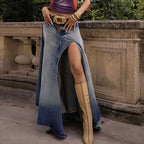 Women's Gradient Retro Denim Skirt