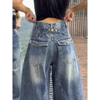 Women's Wide-Leg Retro Denim Jeans