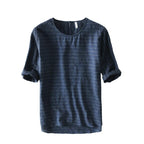 Men's Linen-Cotton Blend Breathable Short-Sleeved T-Shirt