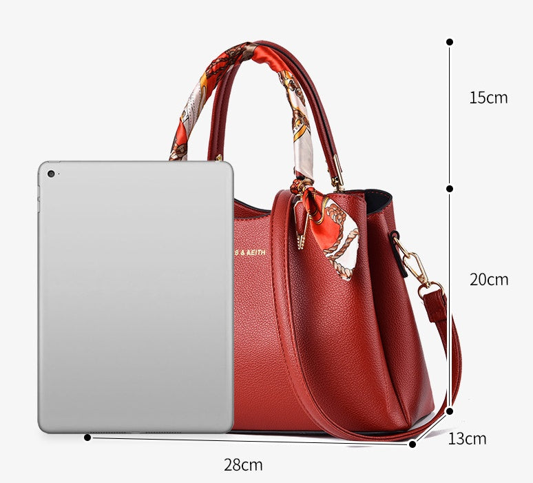 Women's Scarfed Single Shoulder Crossbody Handbag