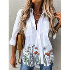 Women's Botanical And Abstract Long Sleeve Shirt