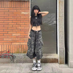 Women's Loose Straight Cropped Cargo Pants