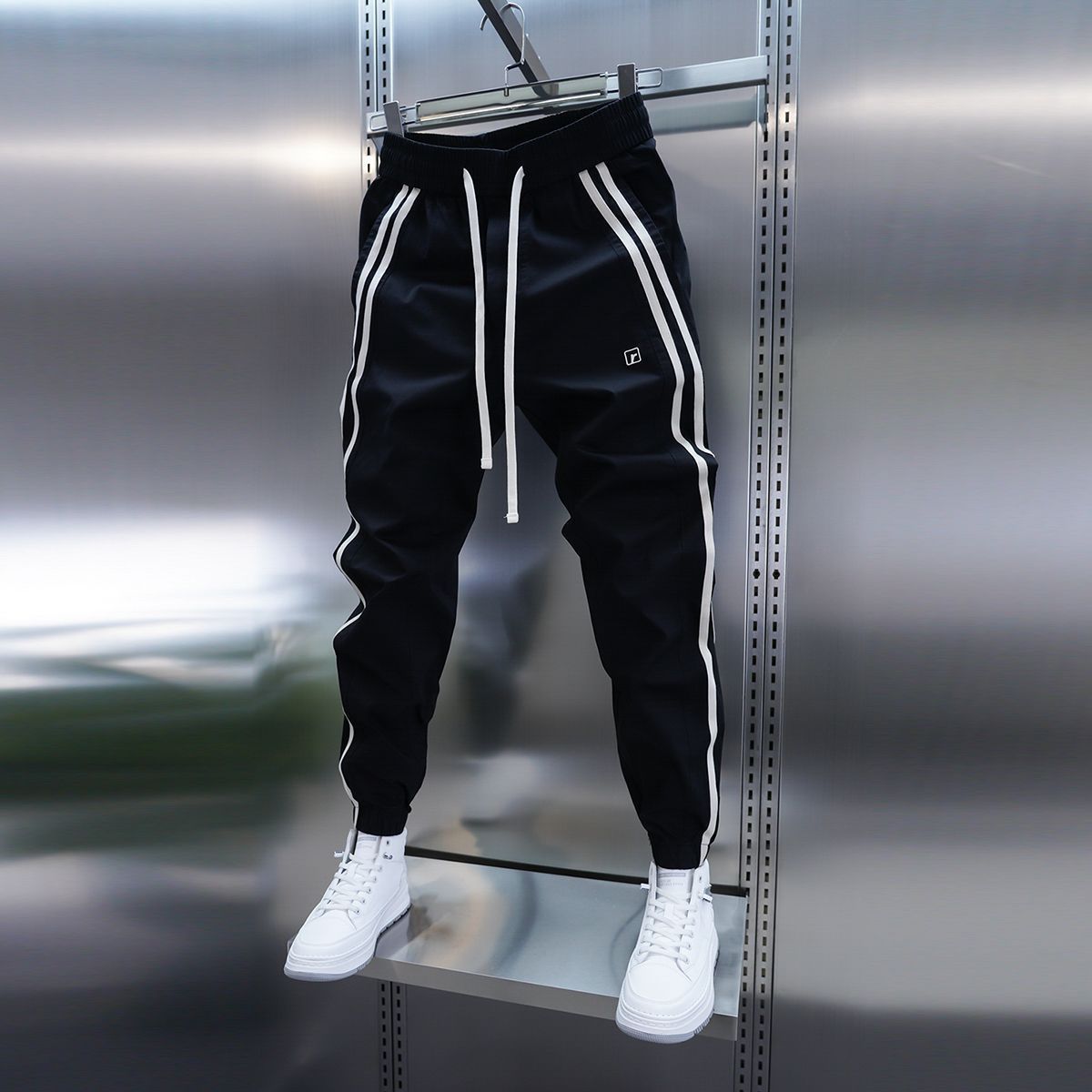 Men's Solid-Color Striped Pants