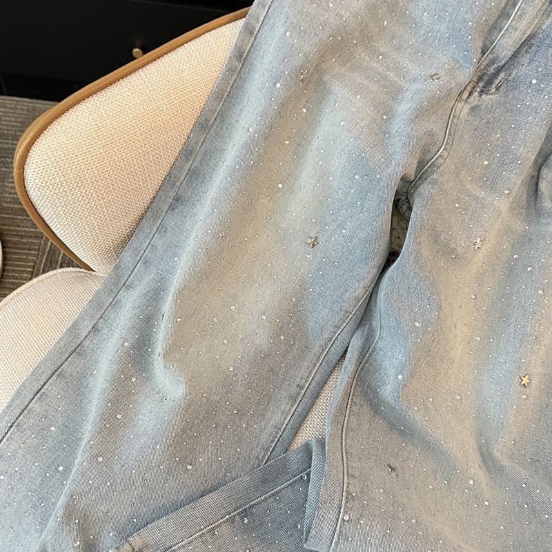 Women's High Waist Slim Wide Legged Denim Jeans