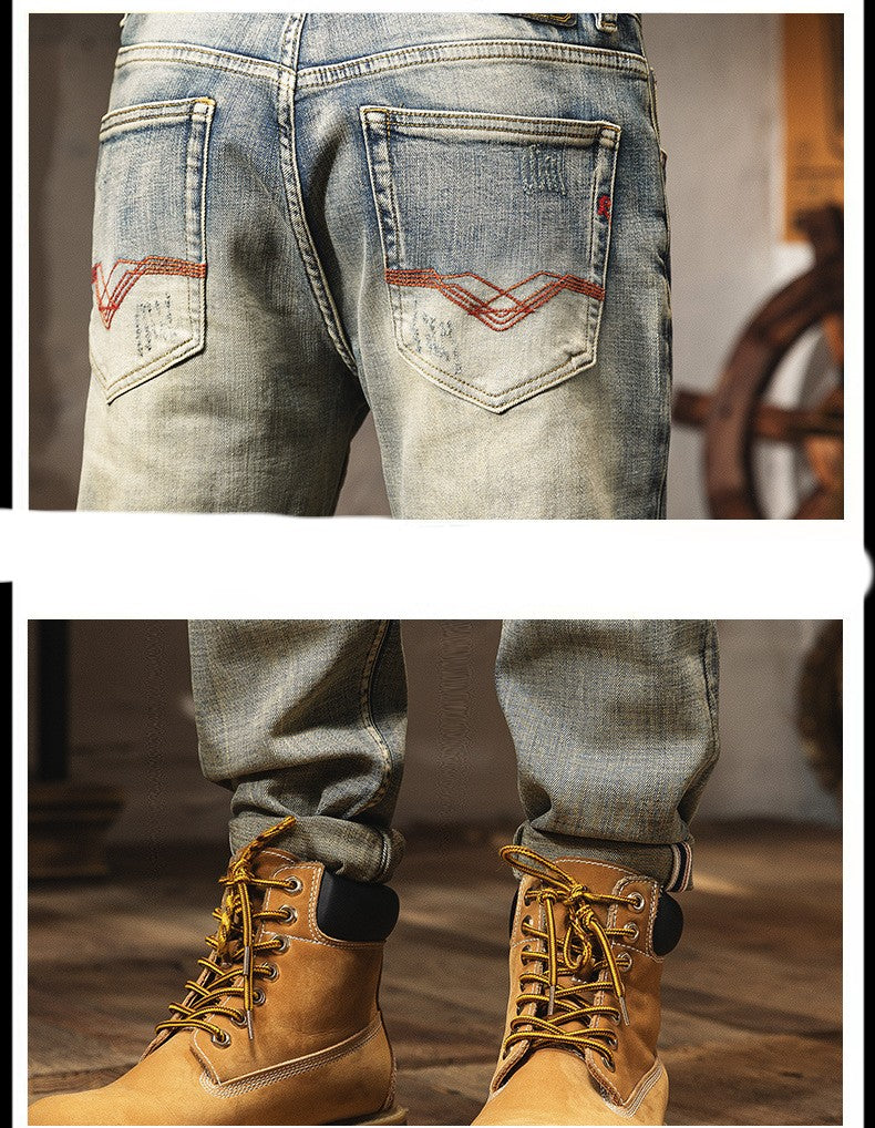 Men's Vintage Distressed Jeans