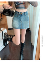Women's Retro Denim High Waist Hip Skirt