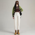 Women's Straight High Waist Thickened Fleece Padded Jeans