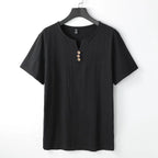 Men's Cotton And Linen V-neck Short Sleeve T-Shirt