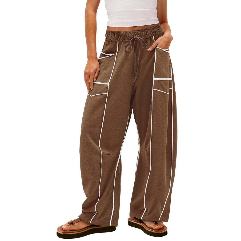 Women's Y2K Black Striped Wide-Leg Pants