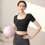 Women's Chest Padded Slim-Fit Athletic Top