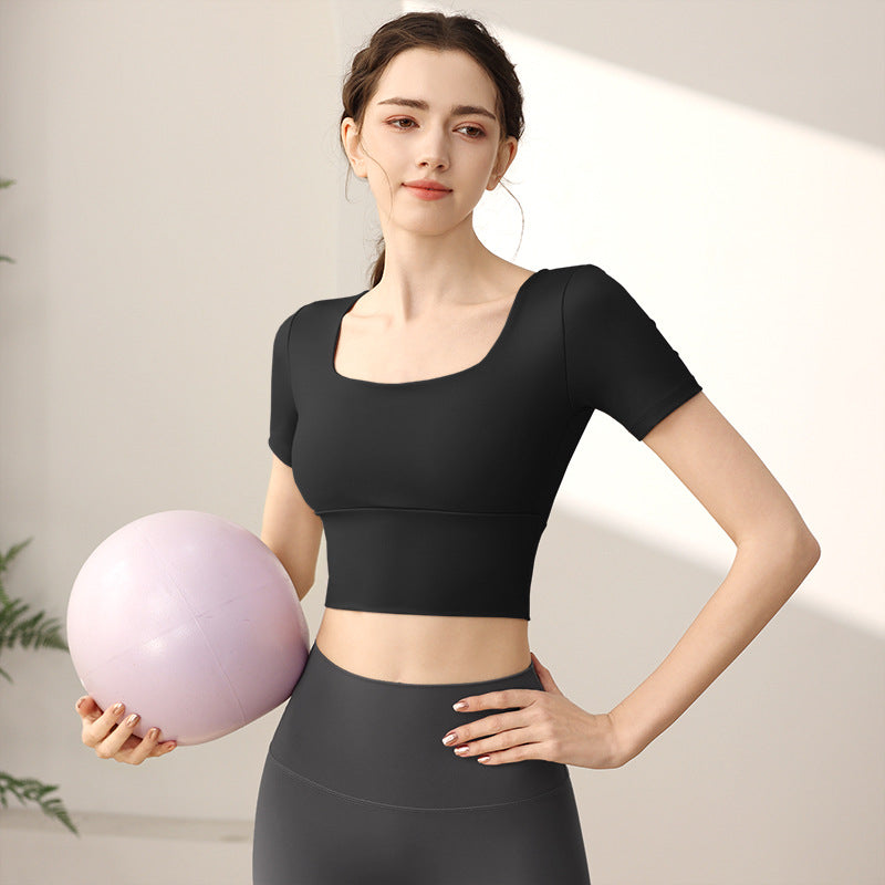 Women's Chest Padded Slim-Fit Athletic Top