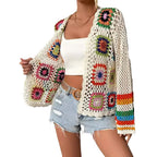 Women's Plaid Crocheted Handmade Top