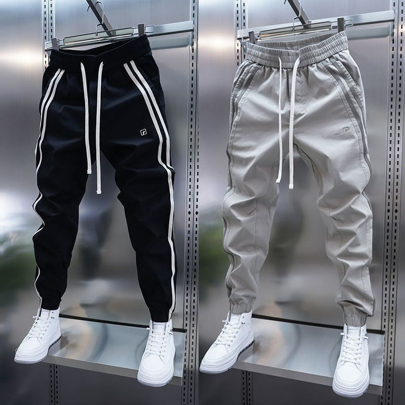 Men's Solid-Color Striped Pants