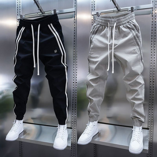 Men's Solid-Color Striped Pants