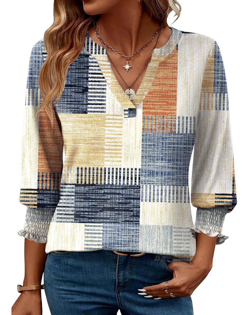 Women's Patterned Full Sleeve Top