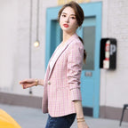 Women's Plaid Short Suit Coat