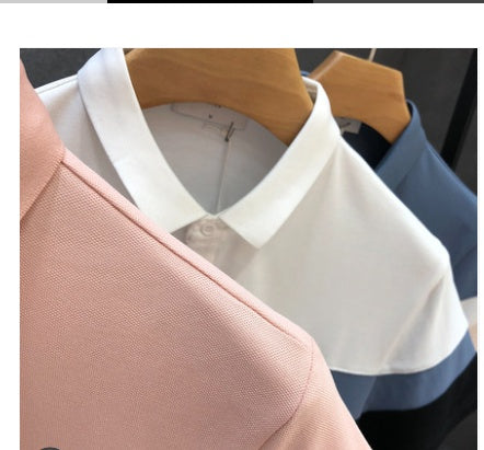 Men's Slim Lapel Contrast Color Polo