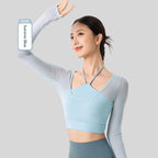 Women's Mesh Long-Sleeve Yoga Top With Built-In Sports Bra