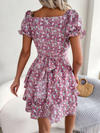 Women's Ruffled Floral Mini Dress