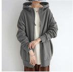 Women's Zipped Fuzzy Elongated Hoodie