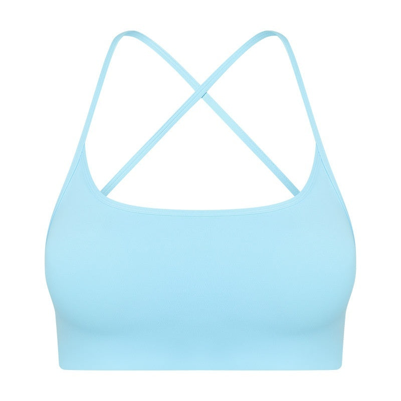 Women's Thin Strapped Chest Padded Shockproof Yoga Bra