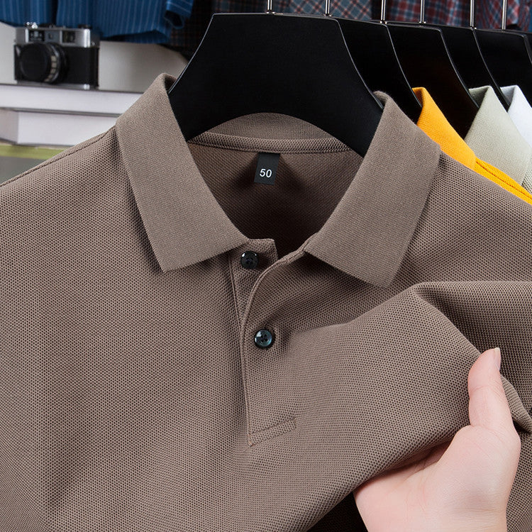 Men's Mercerized Polo Collar Short Sleeve T-Shirt