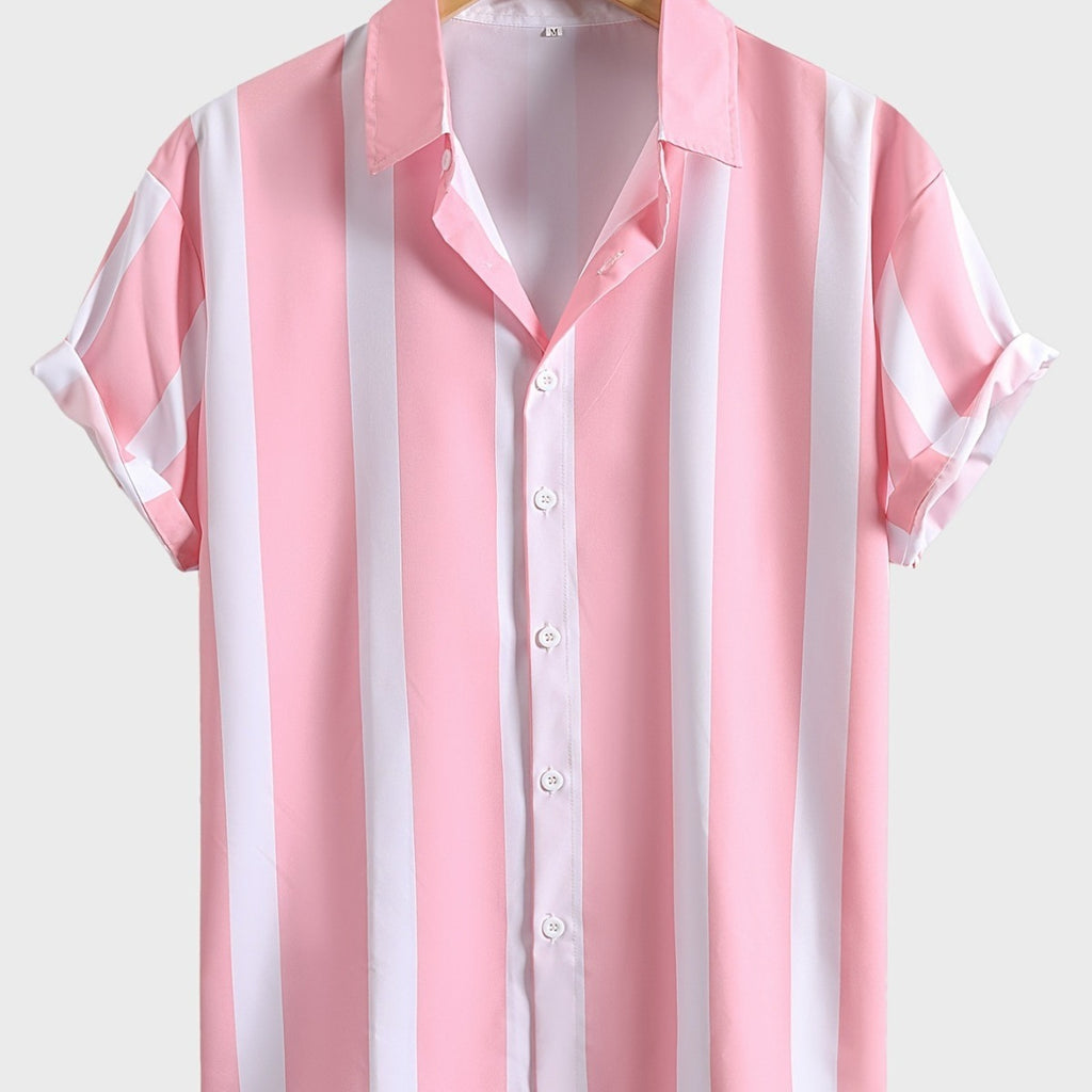Men's Short-sleeved Beach Lapel Shirt
