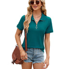 Women's Zipped Short Sleeve T-shirt